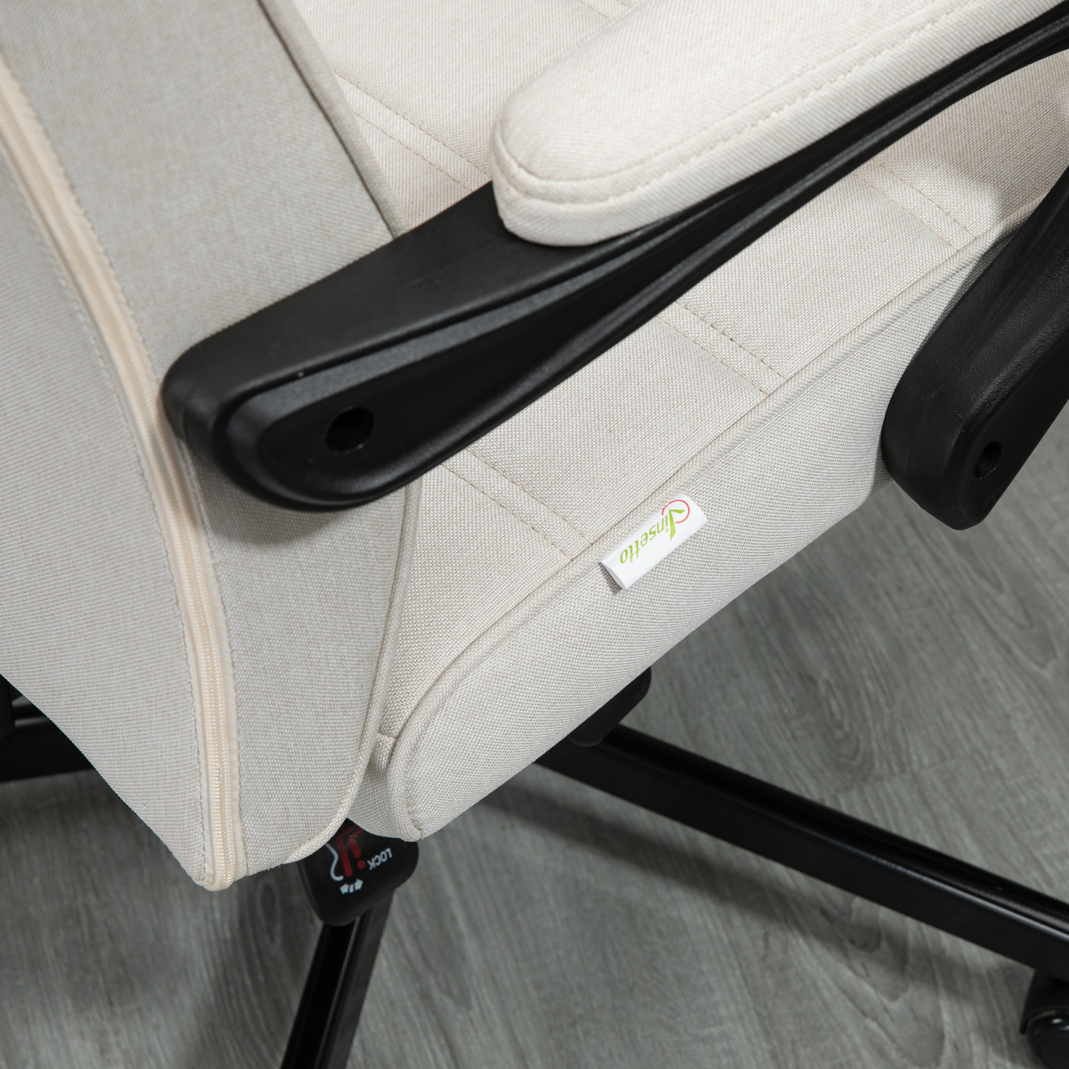 Home Office Chair High-Back Reclining Chair for Bedroom Study Living Room White
